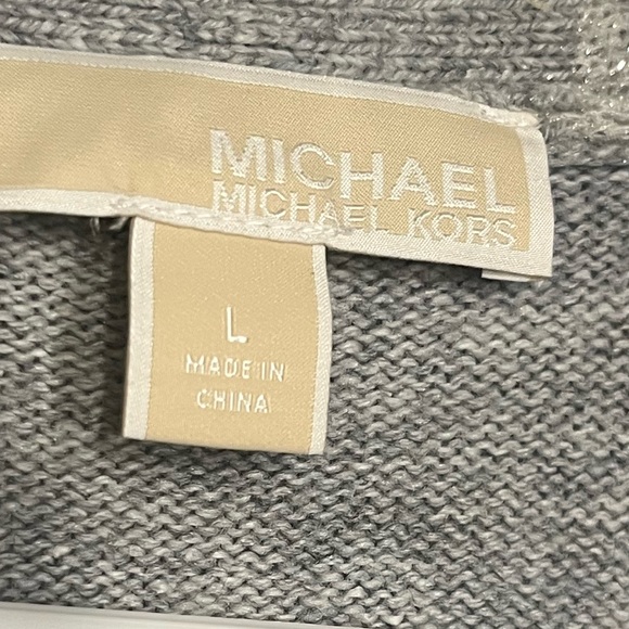 Michael Kors Tinsel Stripe Cardigan Gray Size L - Picture 5 of 10